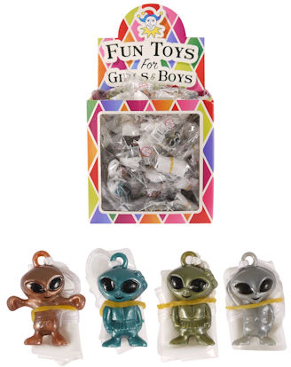 108 STUKS | Alien Parachutist in Traktatiebox (Traktatie / Uitdeelcadeautjes)